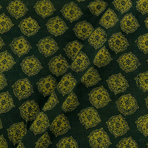 Buy Vanspati Ajrakh Dark Green Colour Ethnic Block Print Cotton Fabric Online 9568DJ2
