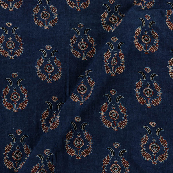 Buy Vanspati Ajrakh Indigo Blue Colour Ethnic Block Print Cotton Fabric Online 9568DK3