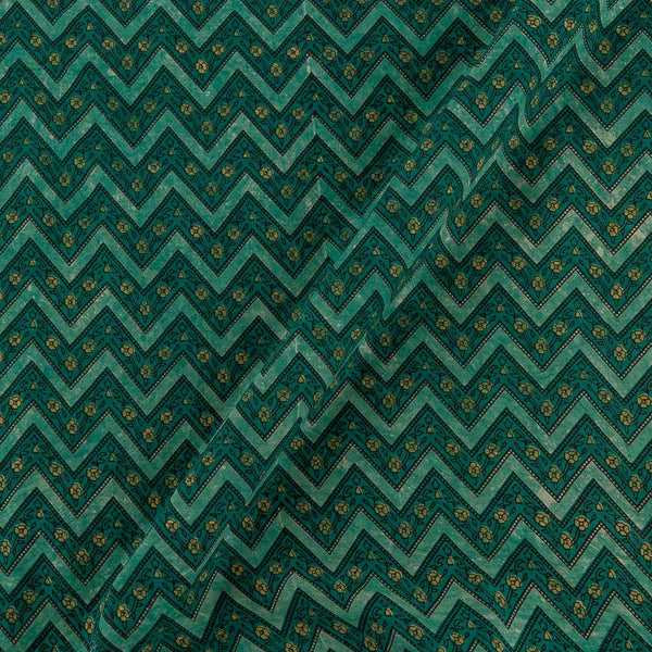 Buy Vanaspati Ajrakh Rama Green Colour Chevron Print Cotton Fabric Online 9568DU2