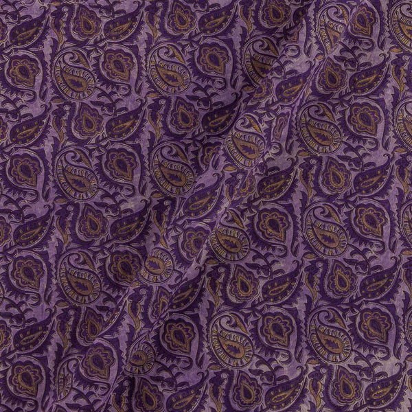 Buy Vanaspati Ajrakh Purple Colour  Paisley Jaal Block Print Cotton Fabric Online 9568DW4