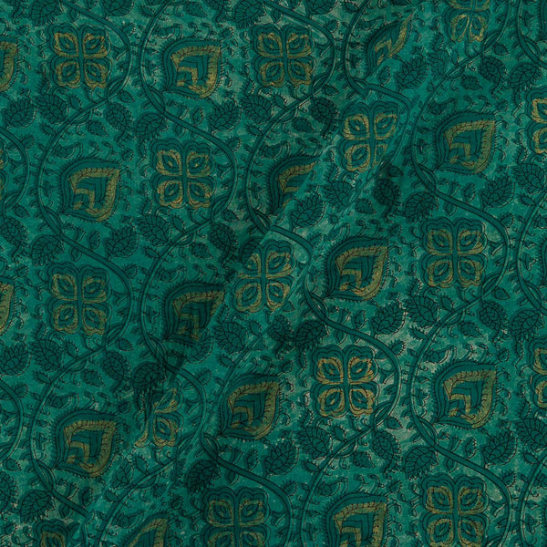 Buy Vanaspati Ajrakh Rama Green Colour Mughal Block Print Cotton Fabric Online 9568DX2