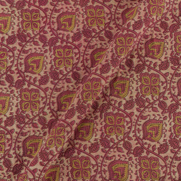 Buy Vanaspati Ajrakh Carrot Colour Mughal Block Print Cotton Fabric Online 9568DX3