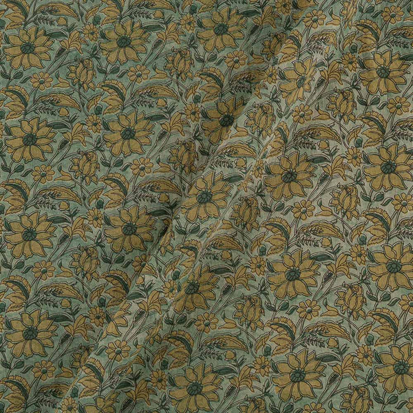 Buy Vanaspati Ajrakh Laurel Green Colour Floral Jaal Block Print Cotton Fabric Online 9568DY1