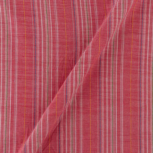 Cotton Dobby Jacquard Kantha Stripes Carrot Colour Washed Fabric Online 9572AI4