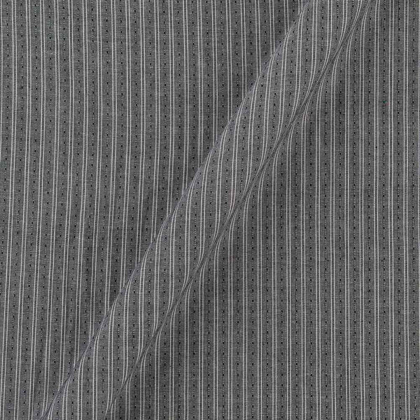 Carbon Grey X White Jacquard Stripes Dobby Cotton Washed Fabric Online 9572AJ12