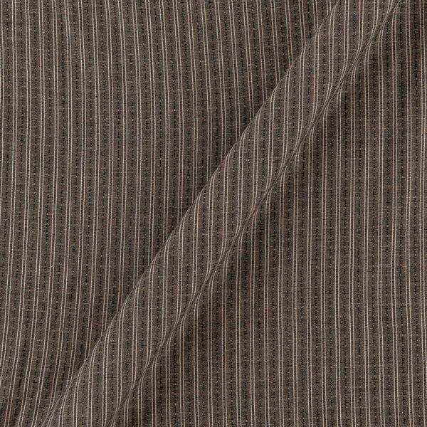 Beige X Black Cross Tone Jacquard Stripes Dobby Cotton Washed Fabric Online 9572AJ7