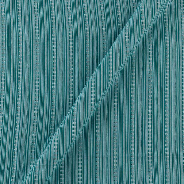 Aqua Blue Colour Jacquard Stripes Dobby Cotton Washed Fabric Online 9572AL11