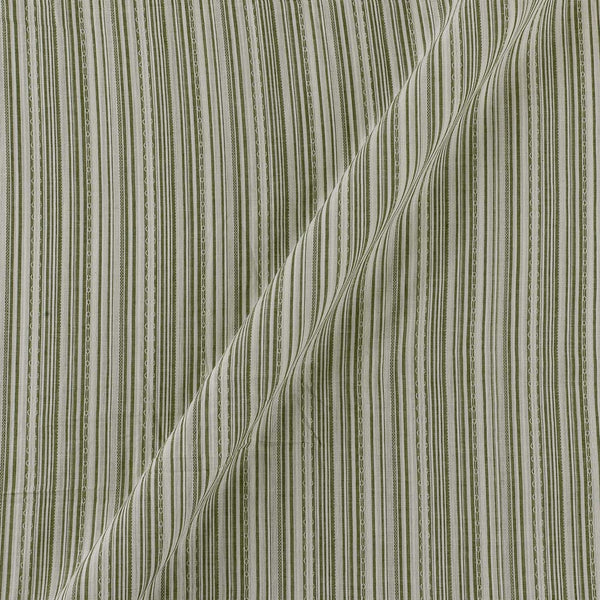 Off White Colour Jacquard Stripes Dobby Cotton Washed Fabric Online 9572AL1