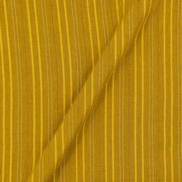 Buy Mustard Colour Jacquard Gold  Stripes Dobby Cotton Washed Fabric Online 9572AM1