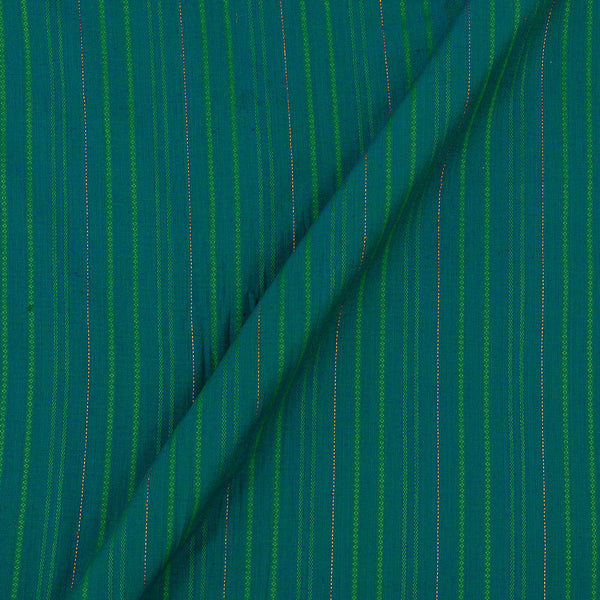 Buy Sea Green X Violet Cross Tone Jacquard Gold  Stripes Dobby Cotton Washed Fabric Online 9572AM3