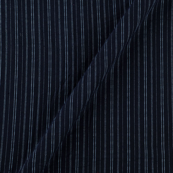 Cotton Jacquard Stripes Midnight Blue Colour Washed Fabric Online 9572AN1