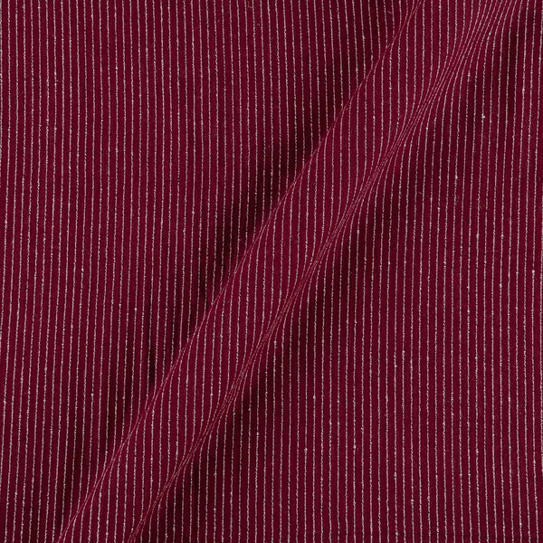 Cotton Dark Maroon Colour Kantha Stripe 43 Inches Width Fabric