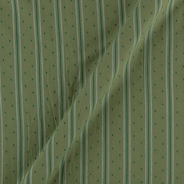 Buy Pastel Green Colour Jacquard Stripes Cotton Washed Fabric Online 9572BA10