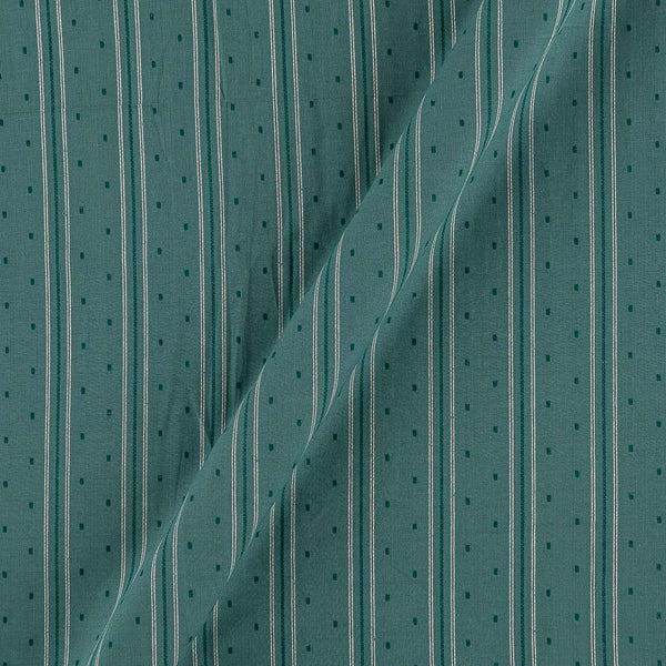 Buy Cambridge Blue Colour Jacquard Stripes Cotton Washed Fabric Online 9572BA11