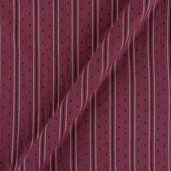 Buy Onion pink Colour Jacquard Stripes Cotton Washed Fabric Online 9572BA5