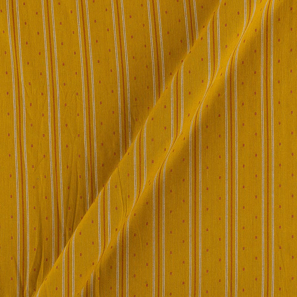 Buy Mustard Colour Jacquard Stripes Cotton Washed Fabric Online 9572BA8