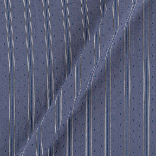 Buy Cadet Blue Colour Jacquard Stripes Cotton Washed Fabric Online 9572BA9