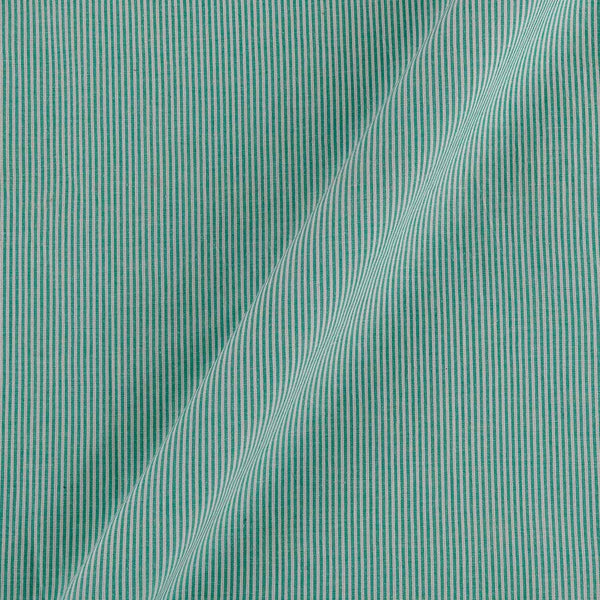 Buy Slub Cotton White & Mint Colour Stripes Fabric Online 9572BB2