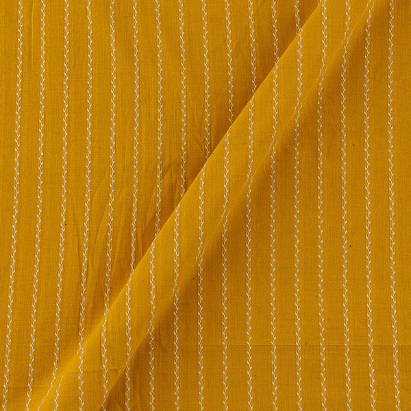 Floral Vine Design Golden Orange Colour Jacquard Stripes Dobby Cotton Washed Fabric Online 9572L11