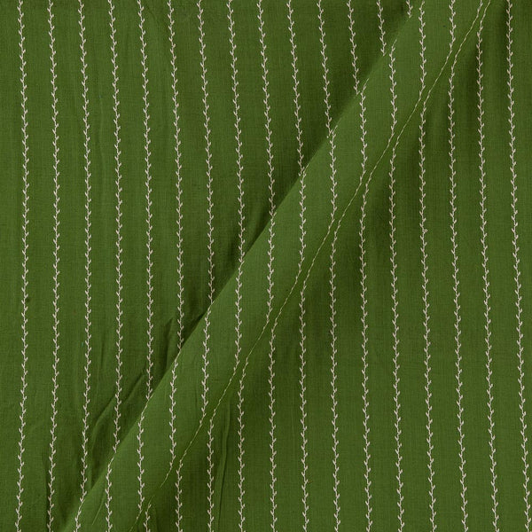 Floral Vine Design Acid Green Colour Jacquard Stripes Dobby Cotton Washed Fabric Online 9572L8