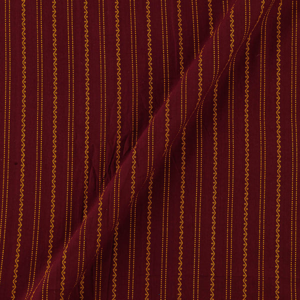 Buy Floral Vine Design Maroon Colour Jacquard Stripes Dobby Cotton Washed Fabric Online 9572X3