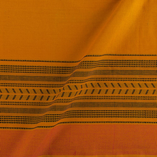 Buy South Cotton Golden Orange Colour Jacquard Daman Border Fabric Online 9579AC2
