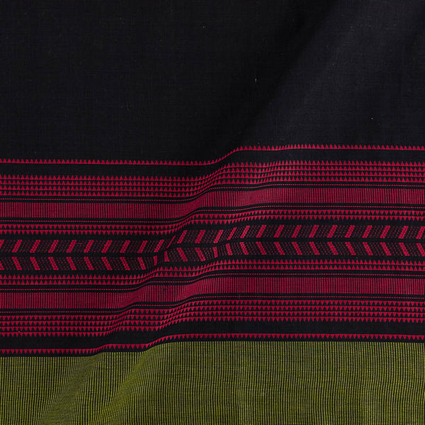 Buy South Cotton Black Colour Jacquard Daman Border Fabric Online 9579AC3