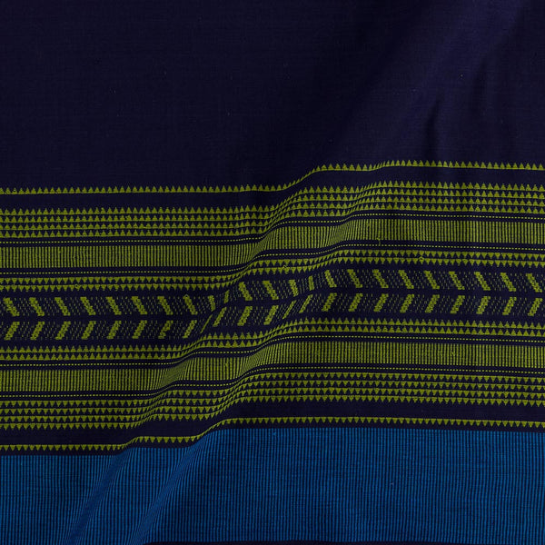 Buy South Cotton Midnight Blue Colour Jacquard Daman Border Fabric Online 9579AC5