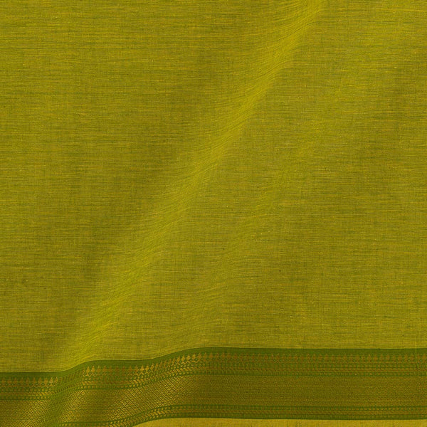 Buy South Cotton Acid Green Colour Two Side Jari Border Fabric Online 9579B5
