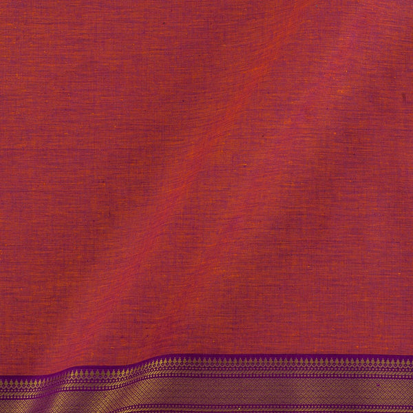 Buy South Cotton Saffron X Lavender Cross Tone Colour Two Side Jari Border Fabric Online 9579B8