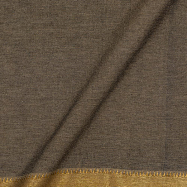 South Cotton Cedar Colour Two Side Gold Jacquard Border Fabric