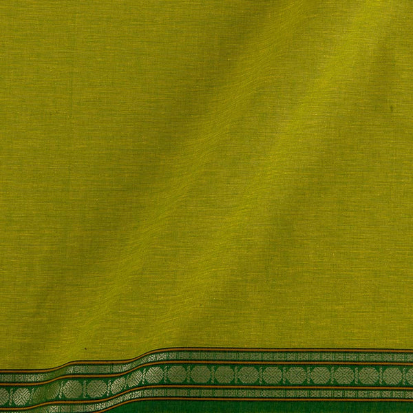 Buy South Cotton Acid Green Colour  Daman Jari Border Fabric Online 95797C2