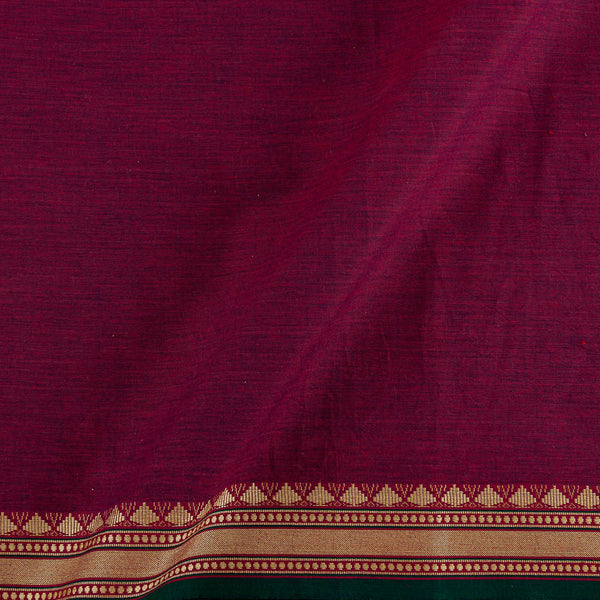 Buy South Cotton Cherry Red X Purple Cross Tone With Two Side Jari Border Fabric Online 9579D10