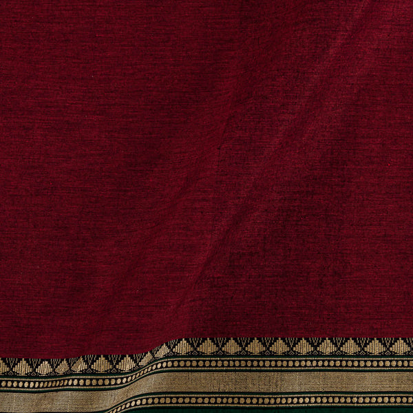 Buy South Cotton Maroon X Black Cross Tone With Two Side Jari Border Fabric Online 9579D5