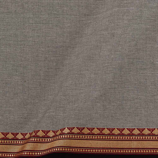 Buy South Cotton Grey X White Cross Tone With Two Side Jari Border Fabric Online 9579D8