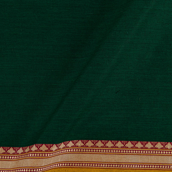 Buy South Cotton Green X Black Cross Tone With Two Side Jari Border Fabric Online 9579D9
