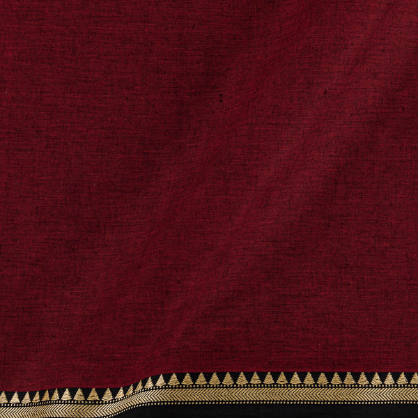 Buy South Cotton Maroon X Black Cross Tone With Two Side Jari Border Fabric Online 9579E4
