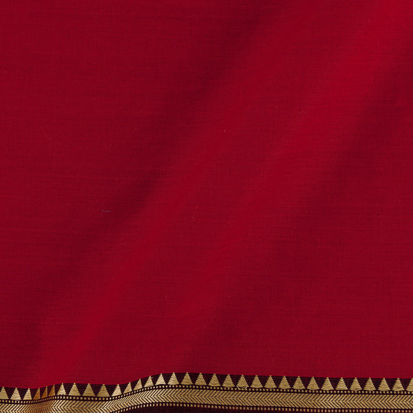 Buy South Cotton Red Colour With Two Side Jari Border Fabric Online 9579E6
