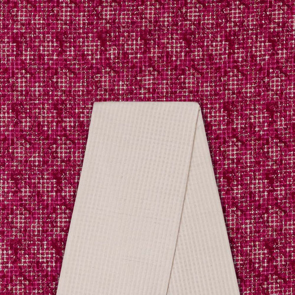 Two Pc Set Of Upscaled Slub Cotton Premium Printed Fabric & South Cotton Mini Check Fabric [2.50 Mtr Each]