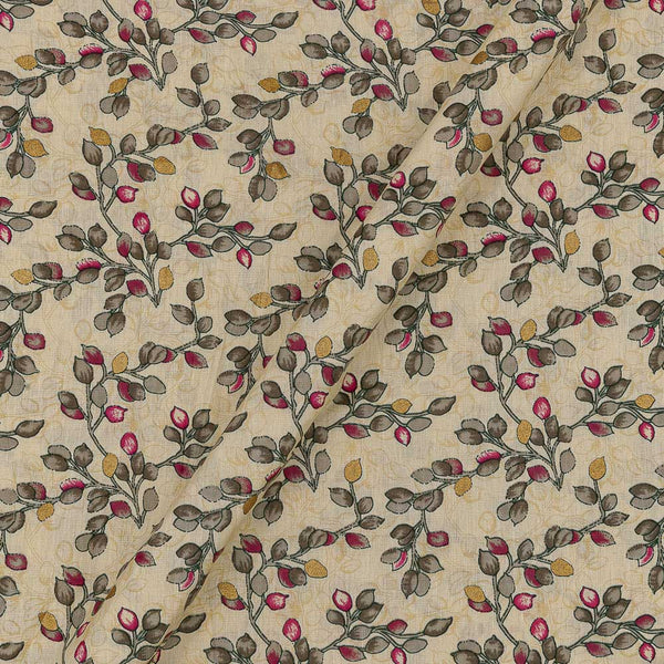 Flex Cotton Beige Colour Floral Jaal Print Fabric Online 9600J1
