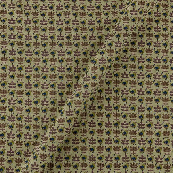 Flex Cotton Pastel Green Colour Bird Motif Print Fabric Online 9600N2