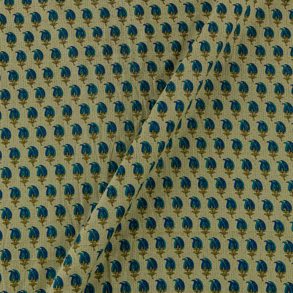 Flex Cotton Pastel Green Colour Small Paisley Print Fabric Online 9600R2