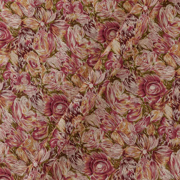 Cotton Off White Colour Floral Print 43 Inches Width Fabric