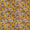 Flex Cotton (Cotton Linen) Mustard Colour Floral Print 42 Inches Width Fabric