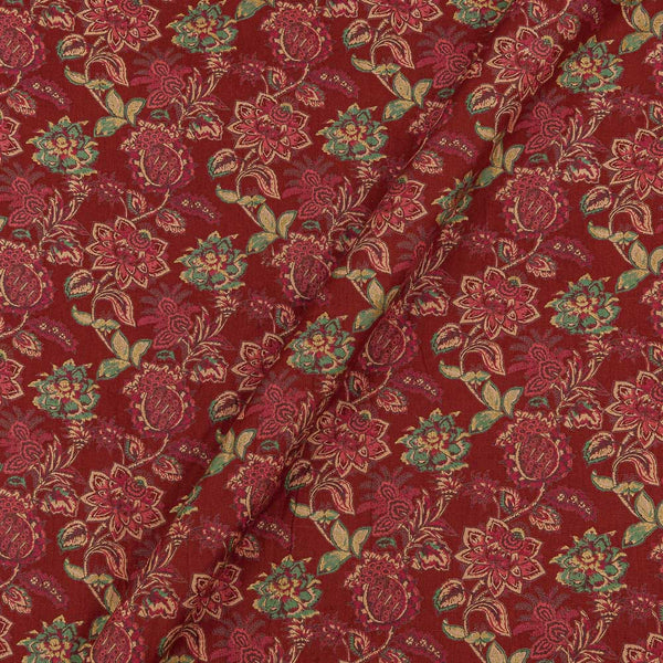 Flex Cotton (Cotton Linen) Brick Red Colour Jaal Print 42 Inches Width Fabric