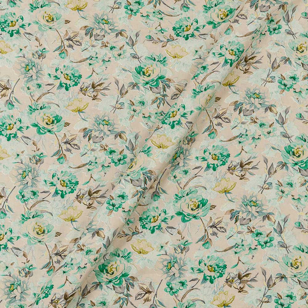 Cream Beige Colour Gold Foil Jaal Print 43 Inches Width Rayon Fabric