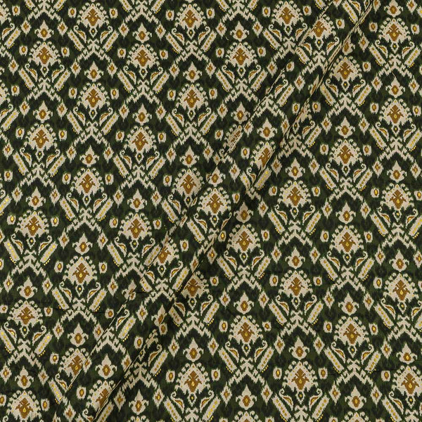 Bottle Green Colour Patola with Gold Foil Print Rayon Fabric Online 9617Q1