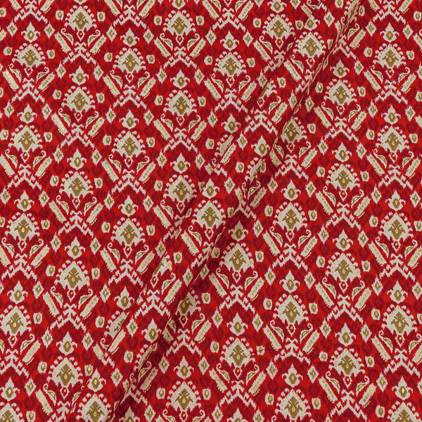 Cherry Red Colour Patola with Gold Foil Print Rayon Fabric Online 9617Q3