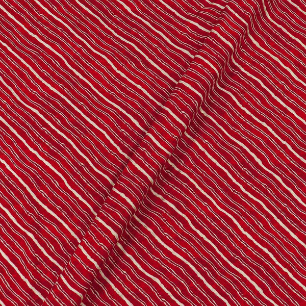 Red Colour Gold Foil Leheriya Print 43 Inches Width Rayon Fabric