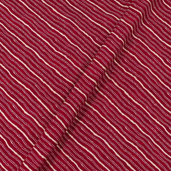 Fuchsia Pink Colour Gold Foil Leheriya Print 43 Inches Width Rayon Fabric